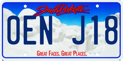 SD license plate 0ENJ18