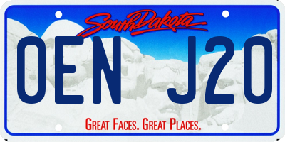 SD license plate 0ENJ20