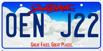 SD license plate 0ENJ22