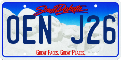 SD license plate 0ENJ26