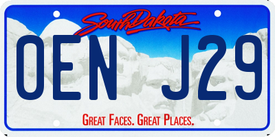SD license plate 0ENJ29