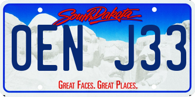 SD license plate 0ENJ33