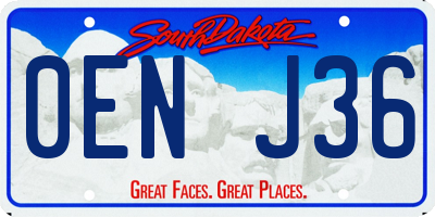 SD license plate 0ENJ36