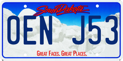SD license plate 0ENJ53