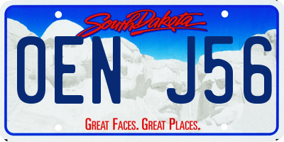 SD license plate 0ENJ56