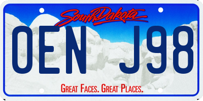 SD license plate 0ENJ98