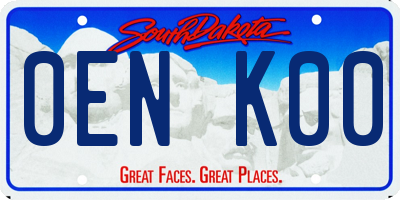 SD license plate 0ENK00