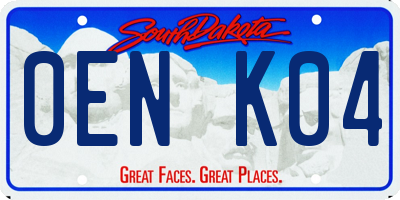 SD license plate 0ENK04
