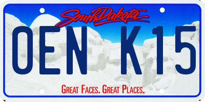 SD license plate 0ENK15