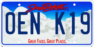 SD license plate 0ENK19