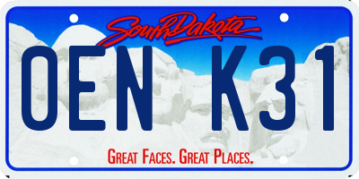 SD license plate 0ENK31