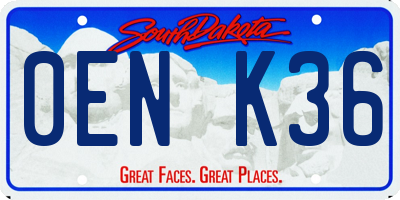 SD license plate 0ENK36