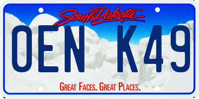 SD license plate 0ENK49