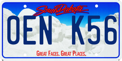 SD license plate 0ENK56