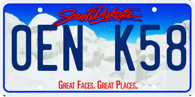 SD license plate 0ENK58