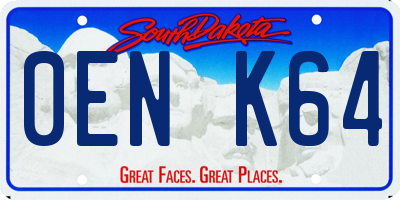 SD license plate 0ENK64