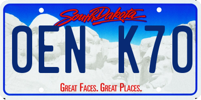 SD license plate 0ENK70