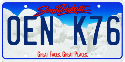 SD license plate 0ENK76