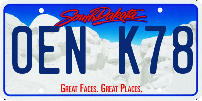 SD license plate 0ENK78