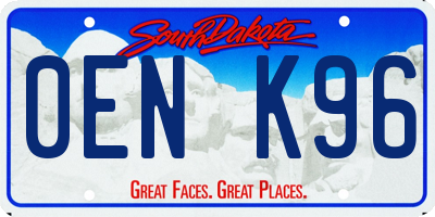 SD license plate 0ENK96