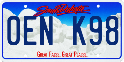 SD license plate 0ENK98