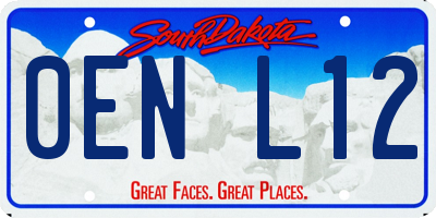 SD license plate 0ENL12