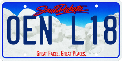SD license plate 0ENL18