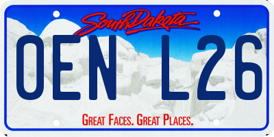 SD license plate 0ENL26