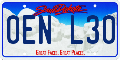 SD license plate 0ENL30