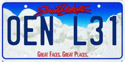 SD license plate 0ENL31