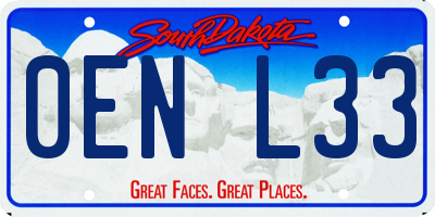 SD license plate 0ENL33