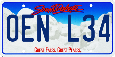 SD license plate 0ENL34