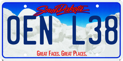 SD license plate 0ENL38