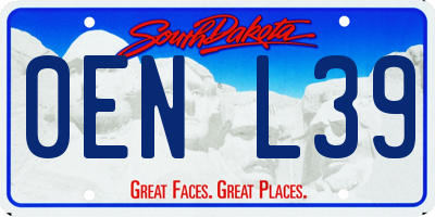SD license plate 0ENL39