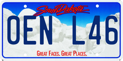 SD license plate 0ENL46