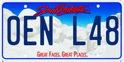 SD license plate 0ENL48
