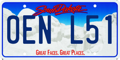SD license plate 0ENL51