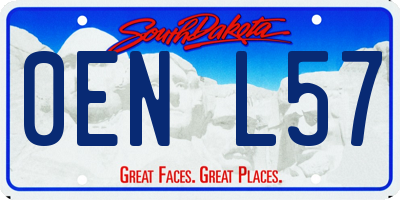 SD license plate 0ENL57