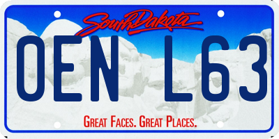 SD license plate 0ENL63
