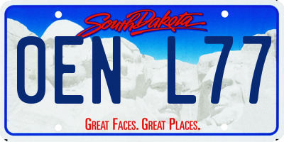 SD license plate 0ENL77