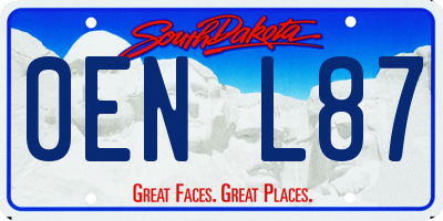 SD license plate 0ENL87