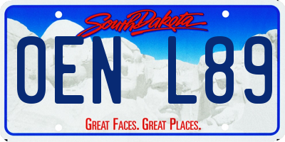 SD license plate 0ENL89