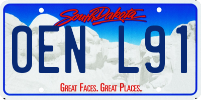 SD license plate 0ENL91