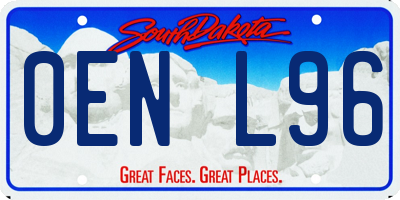 SD license plate 0ENL96