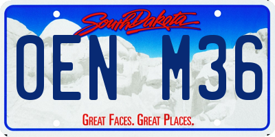 SD license plate 0ENM36
