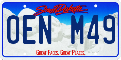 SD license plate 0ENM49