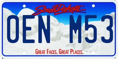 SD license plate 0ENM53