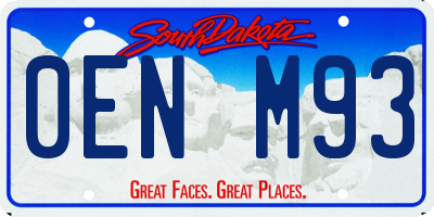 SD license plate 0ENM93
