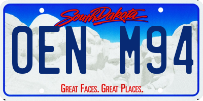 SD license plate 0ENM94