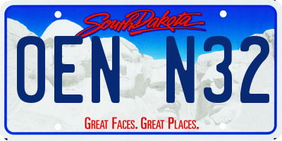 SD license plate 0ENN32